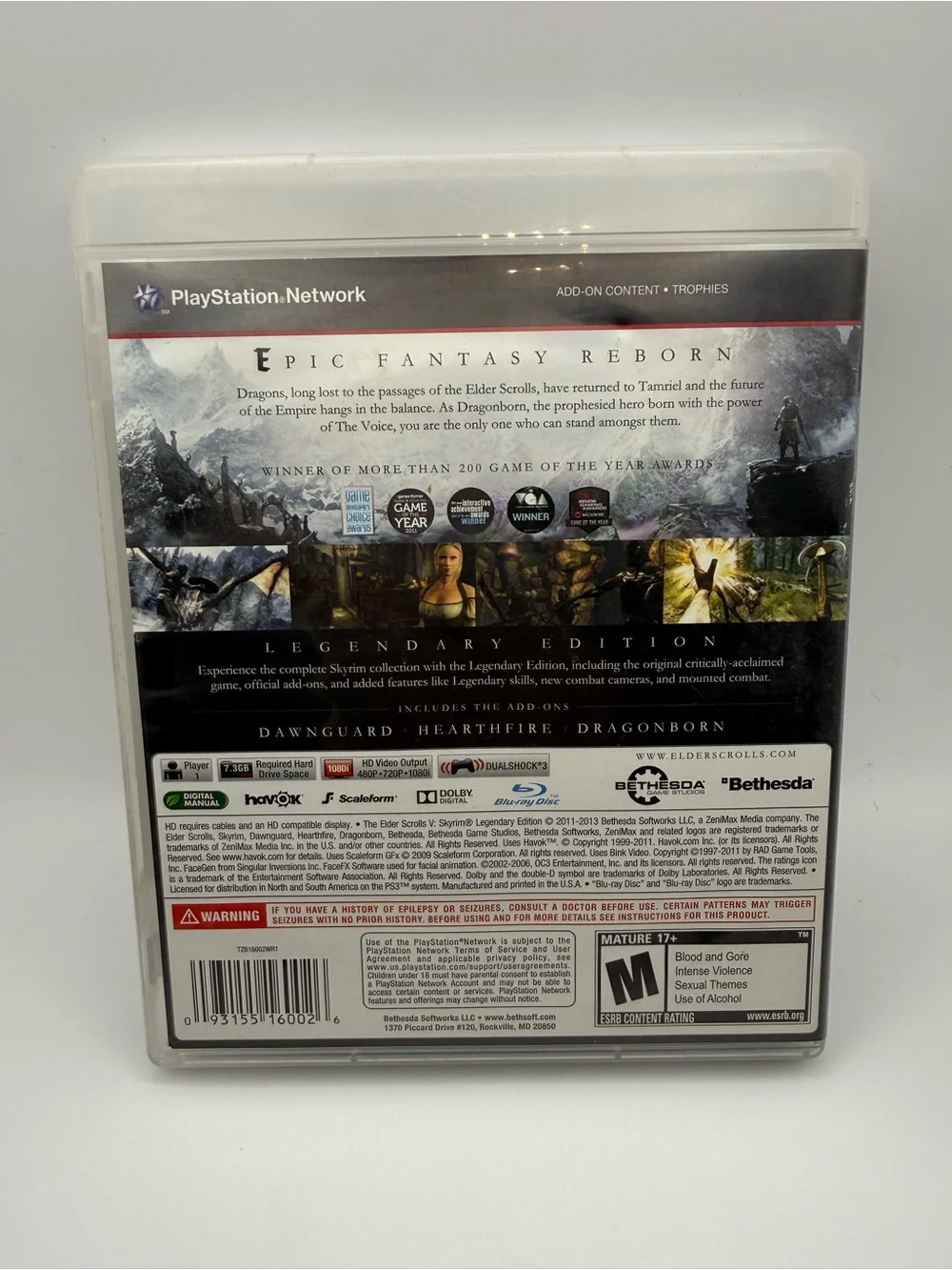 Sony PS3 Skyrim Legendary Edition - Gray Black Legendary Edition